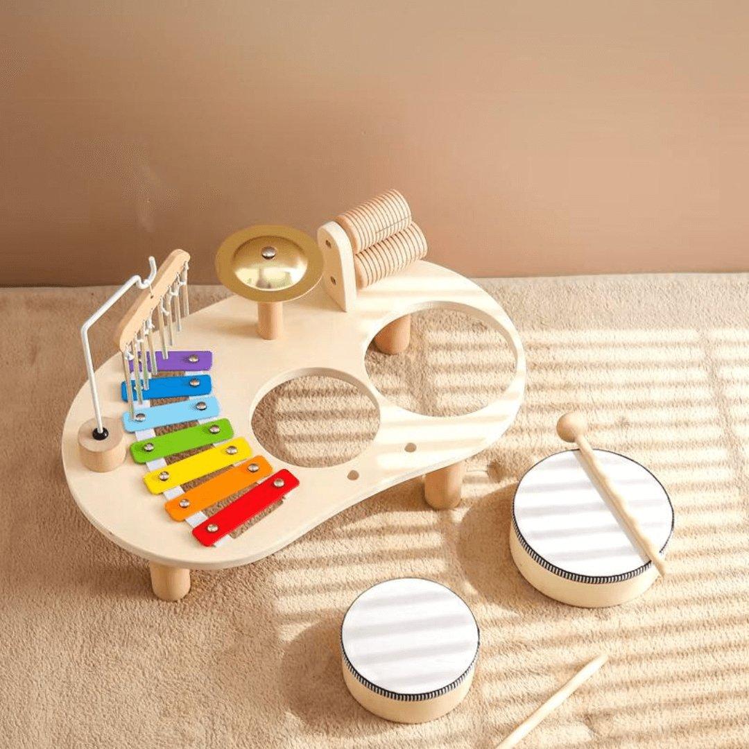 Brinquedo Bateria Infantil Montessori - Instrumentos Musicais de Madeira - ZBaby