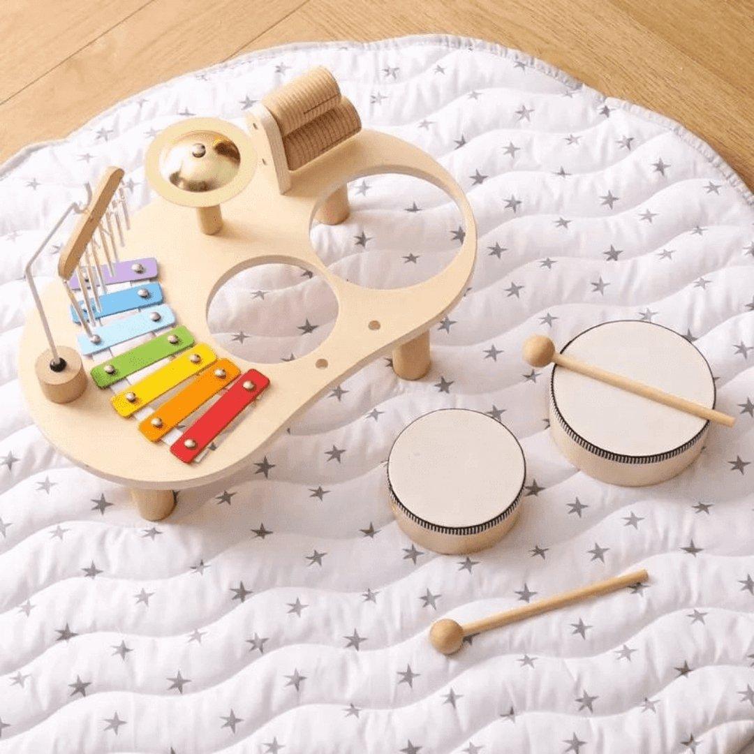 Brinquedo Bateria Infantil Montessori - Instrumentos Musicais de Madeira - ZBaby