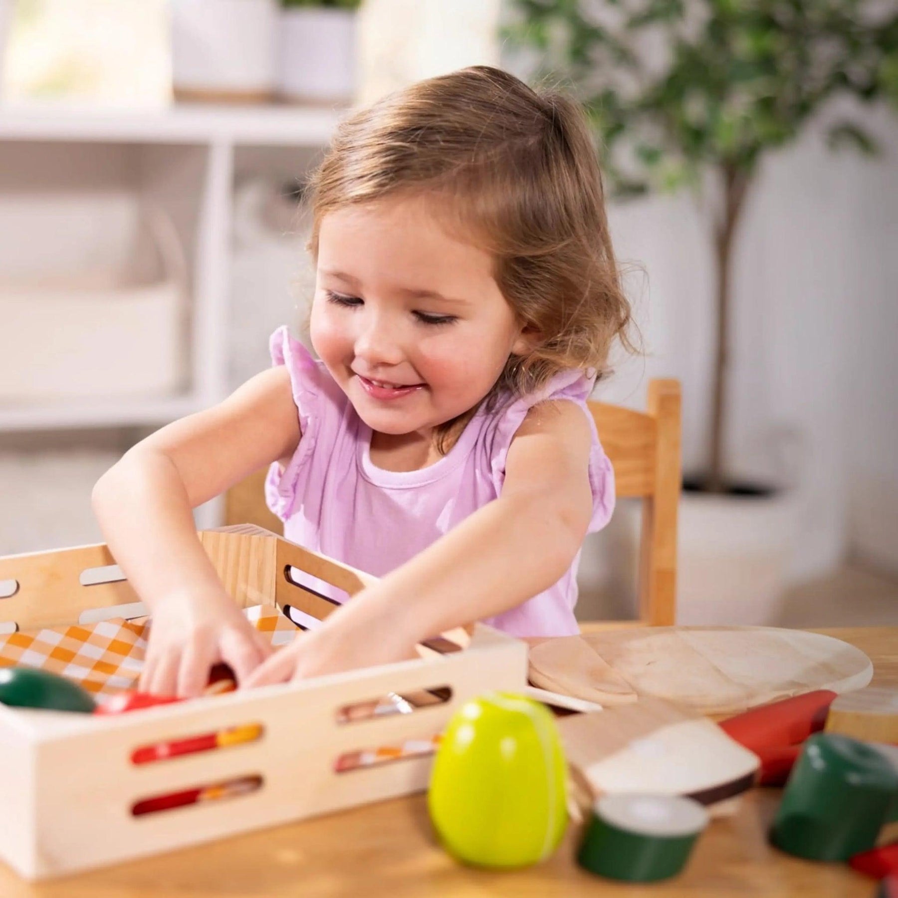 Brinquedo Cozinha Infantil Montessori - Frutas e Comidas de Madeira - ZBaby