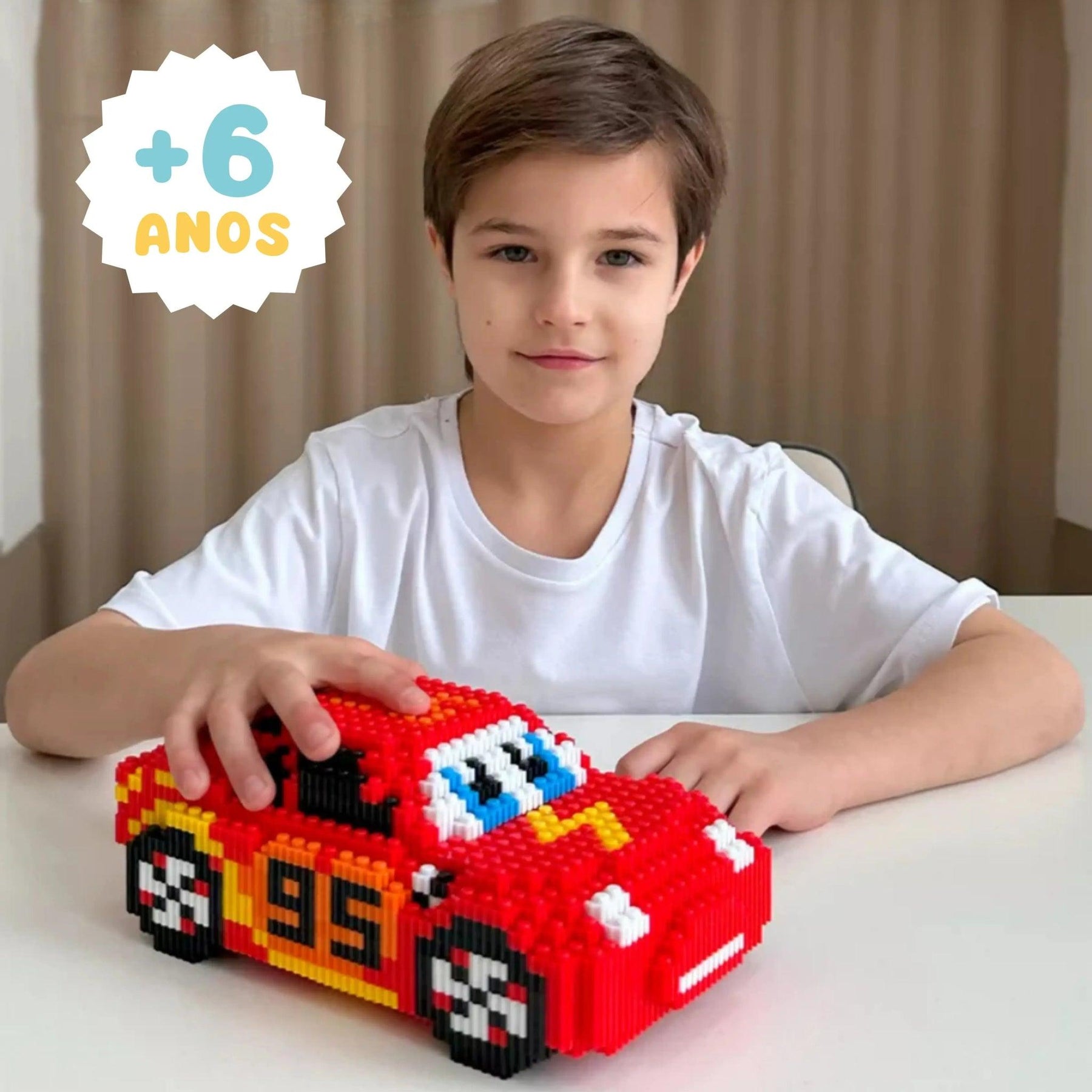 Brinquedo Lego Relâmpago Mcqueen Infantil - Carrinho de Montar - ZBaby