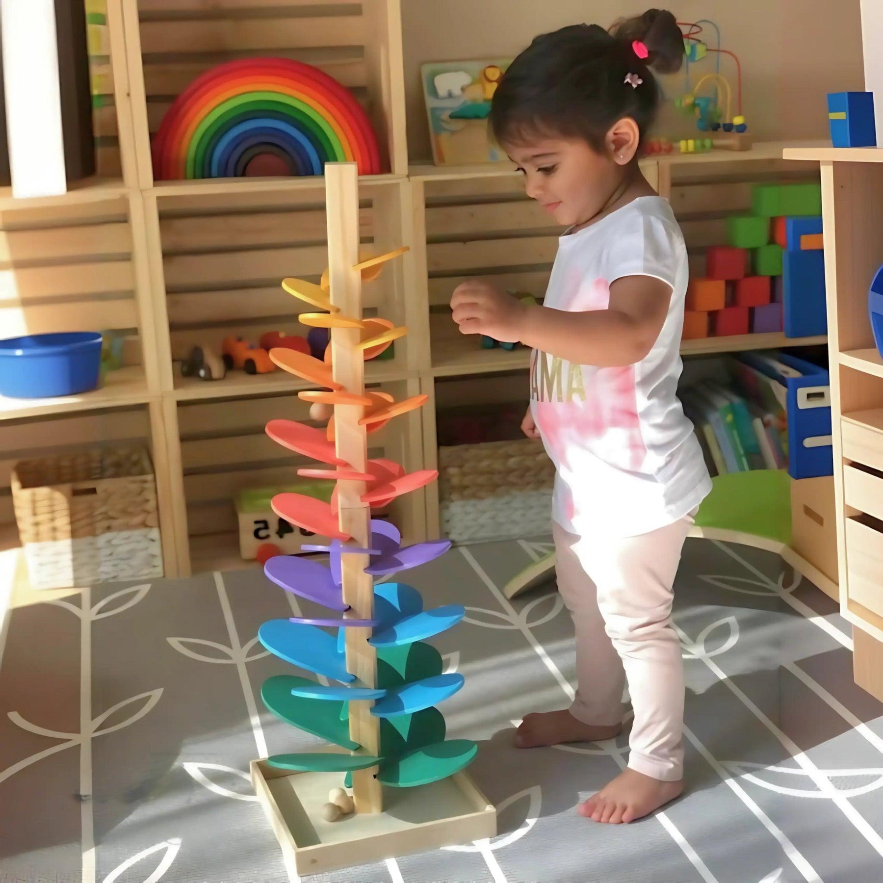 Brinquedo Montessori Árvore Sonora Arco íris - ZBaby