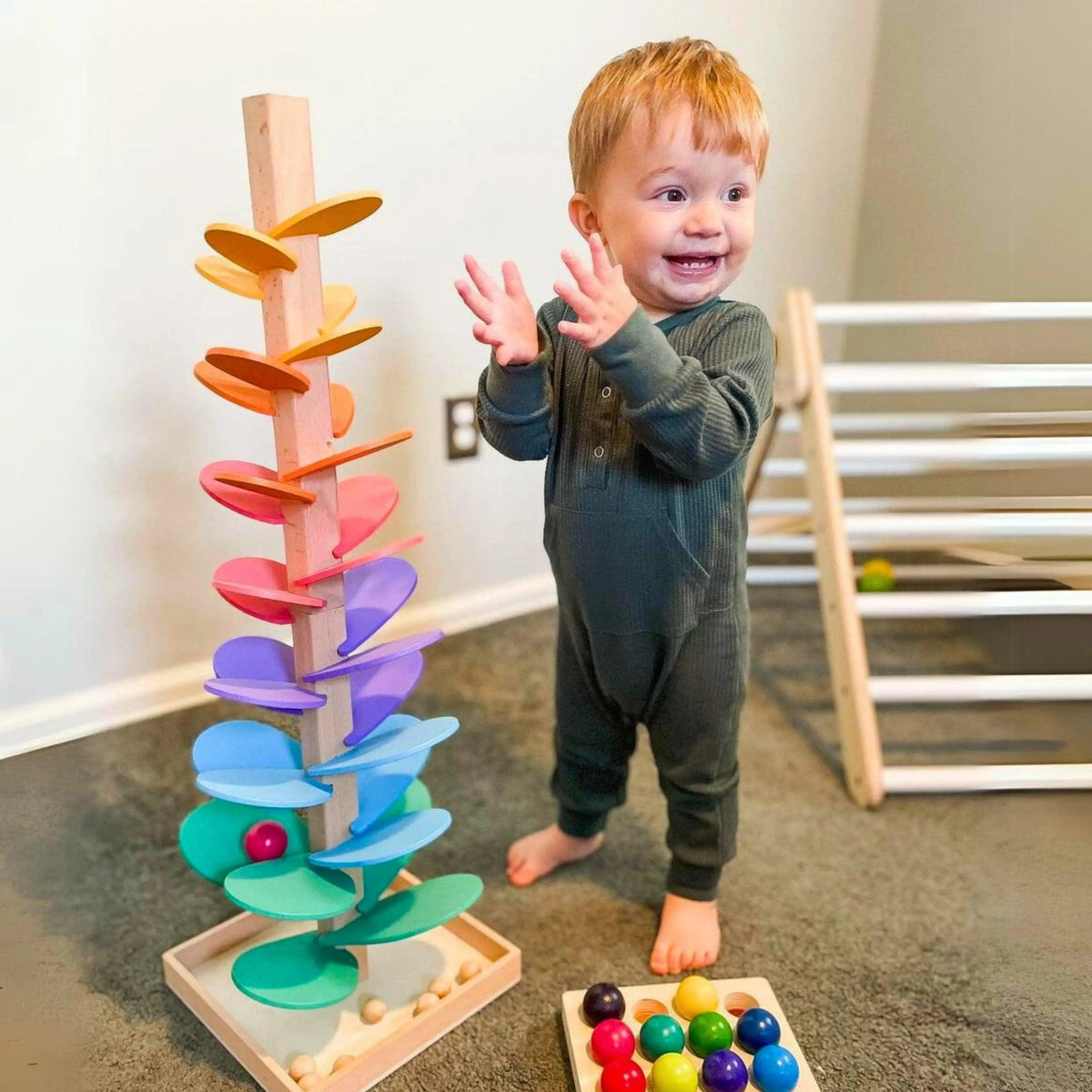 Brinquedo Montessori Árvore Sonora Arco íris - ZBaby