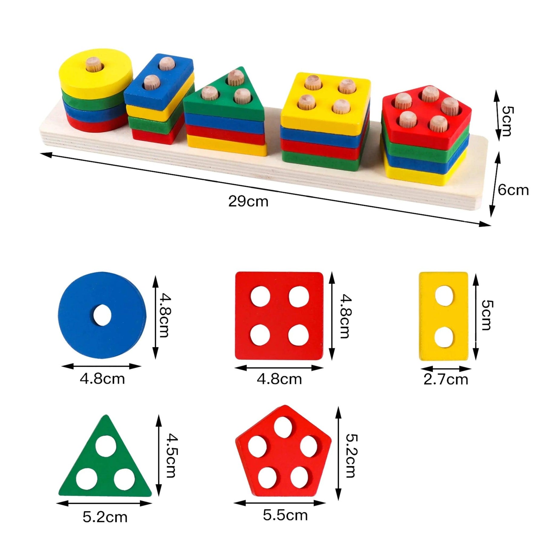 Brinquedo Montessori de Encaixar Formas Geométricas de Madeira - ZBaby