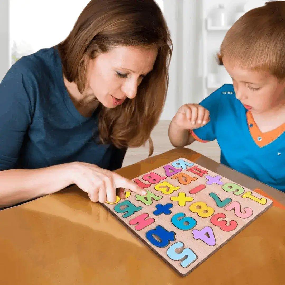 Brinquedo Montessori Quebra Cabeça Alfabético de Madeira - ZBaby