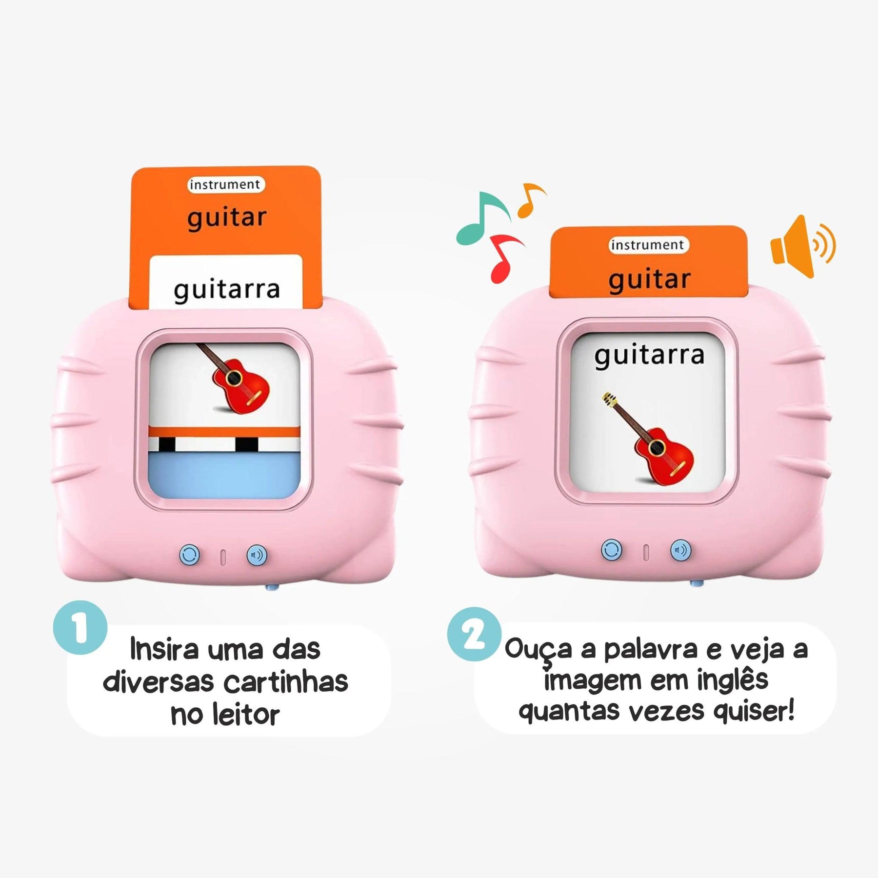 Brinquedo para Aprender Inglês - Leitor de Cartas com Som - ZBaby