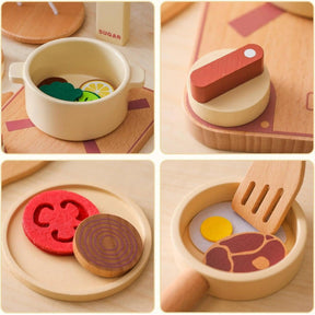 Kit Cozinha Infantil de Brinquedo em Madeira Montessori - ZBaby