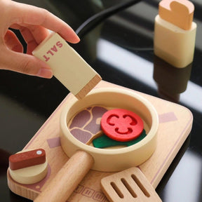 Kit Cozinha Infantil de Brinquedo em Madeira Montessori - ZBaby