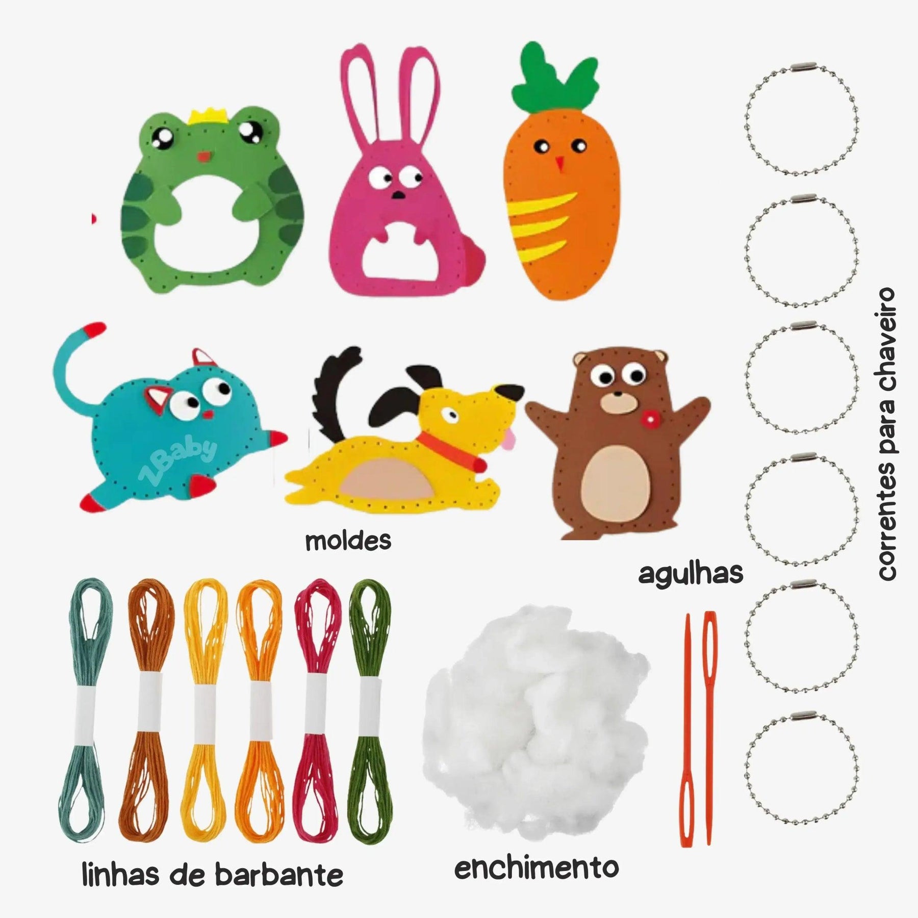 Kit de Costura Infantil Montessori - Brinquedo de Artesanato - ZBaby