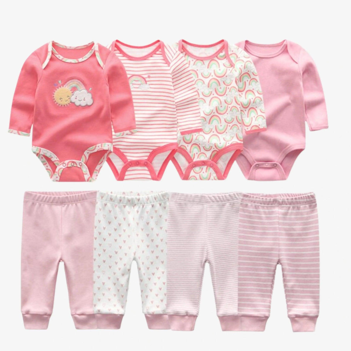 Kit Enxoval Body e Calça Bebê 8 Peças - ZBaby