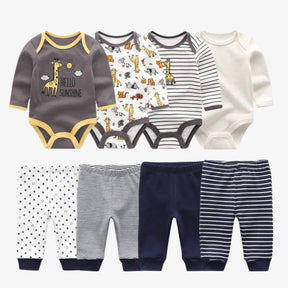 Kit Enxoval Body e Calça Bebê 8 Peças - ZBaby