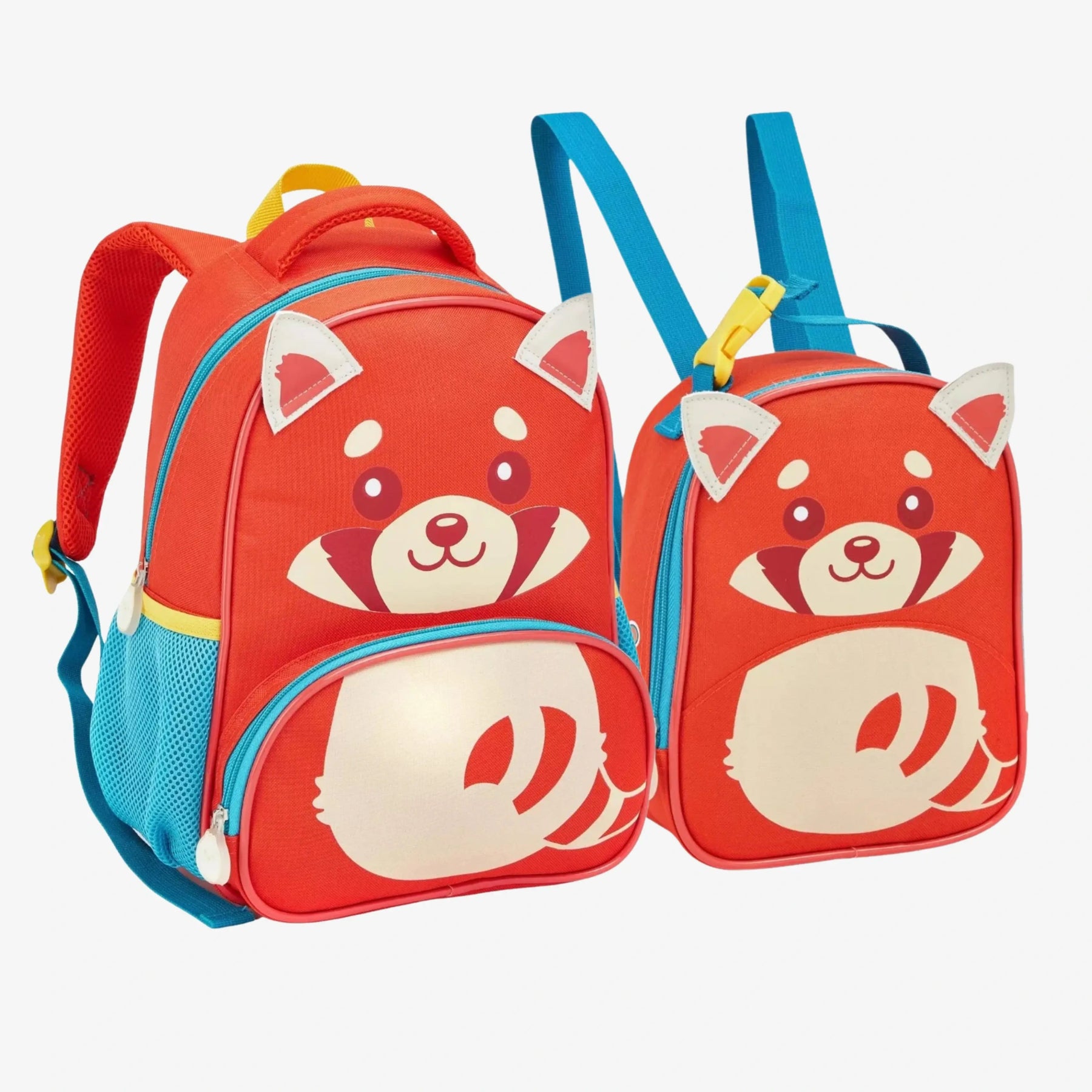 Kit Mochila Infantil Panda Vermelho com Lancheira e Estojo Escolar - ZBaby