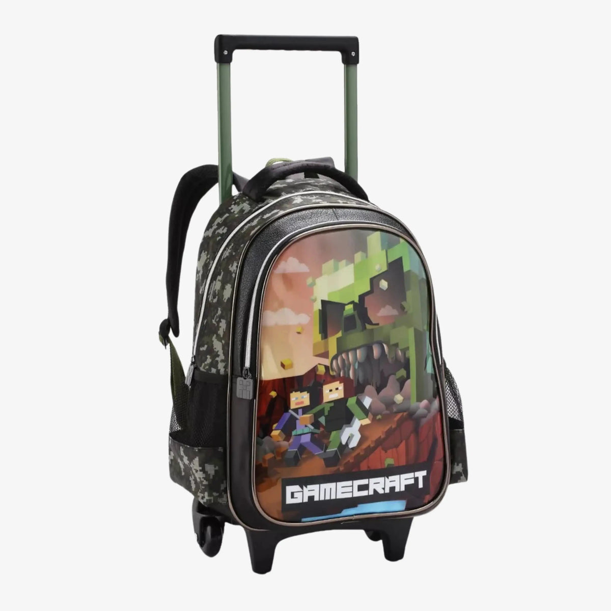 Kit Mochila Minecraft de Rodinha com Lancheira e Estojo Escolar - ZBaby