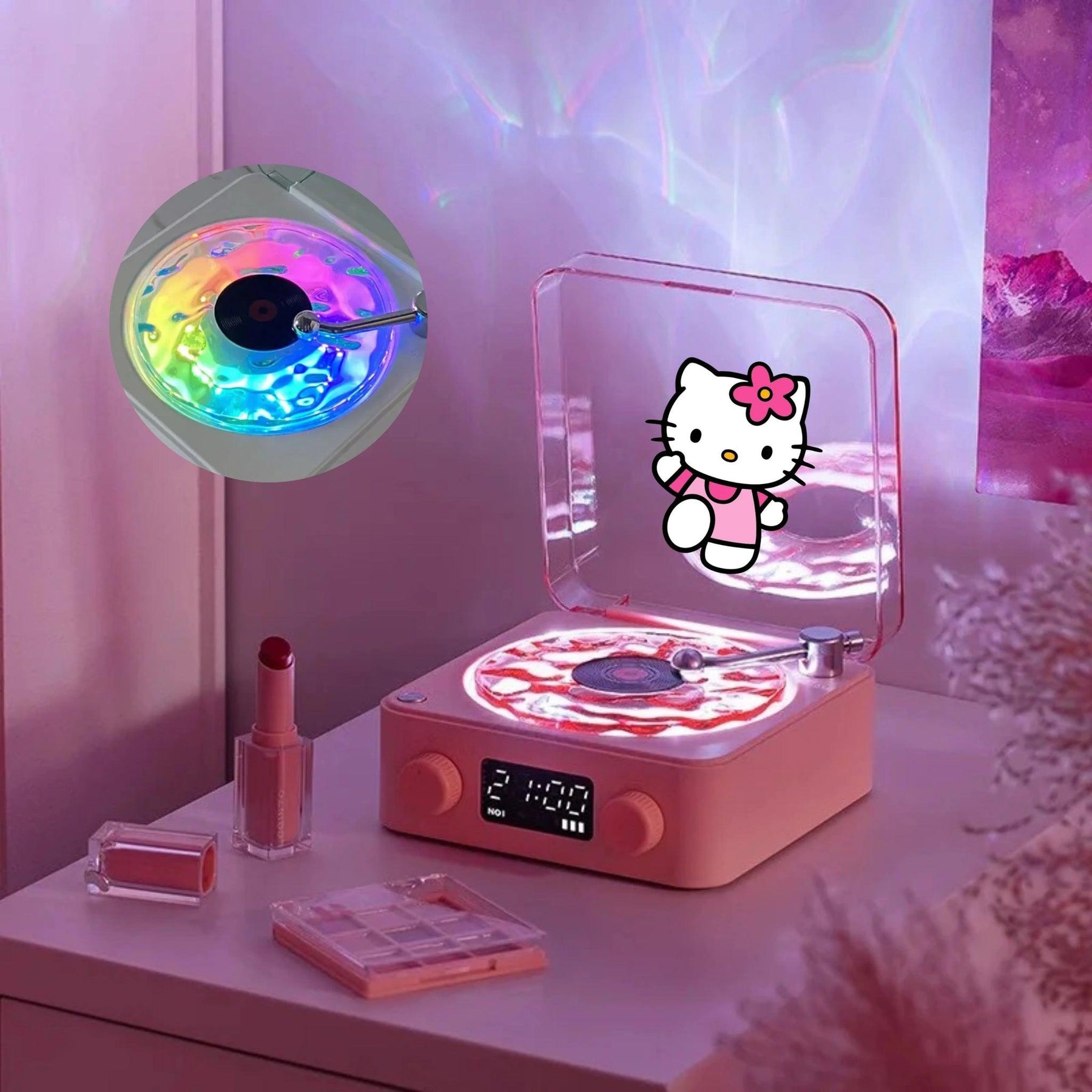 Luminária Caixa de Som Hello Kitty - Bluetooth com Led RGB - ZBaby