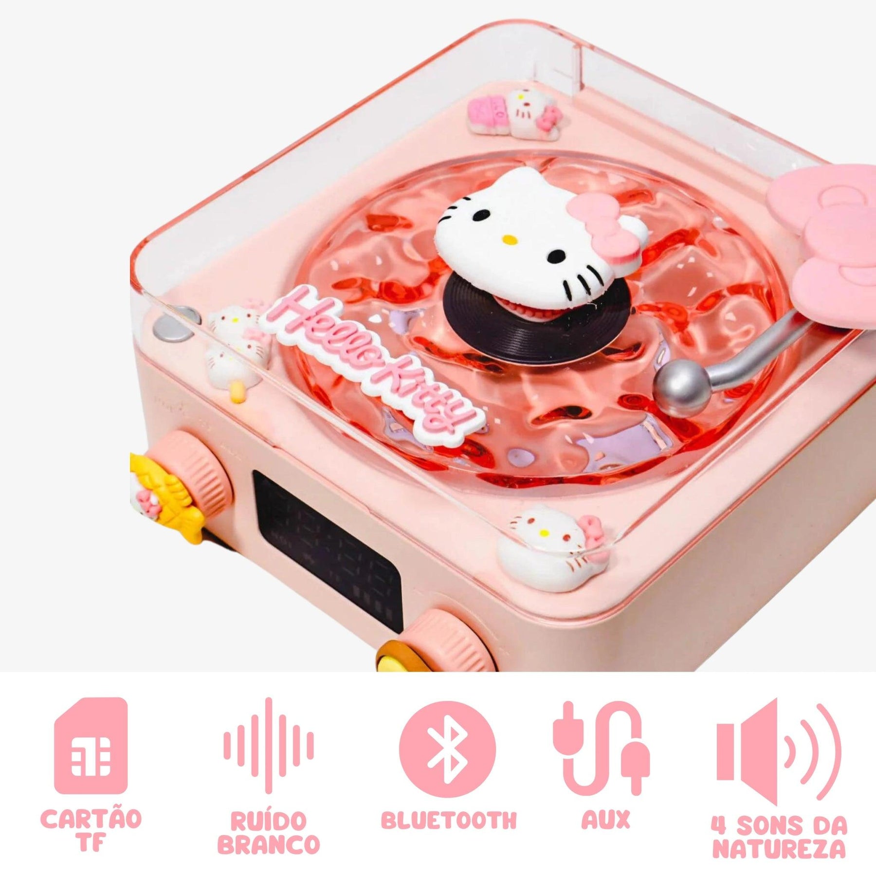 Luminária Caixa de Som Hello Kitty - Bluetooth com Led RGB - ZBaby