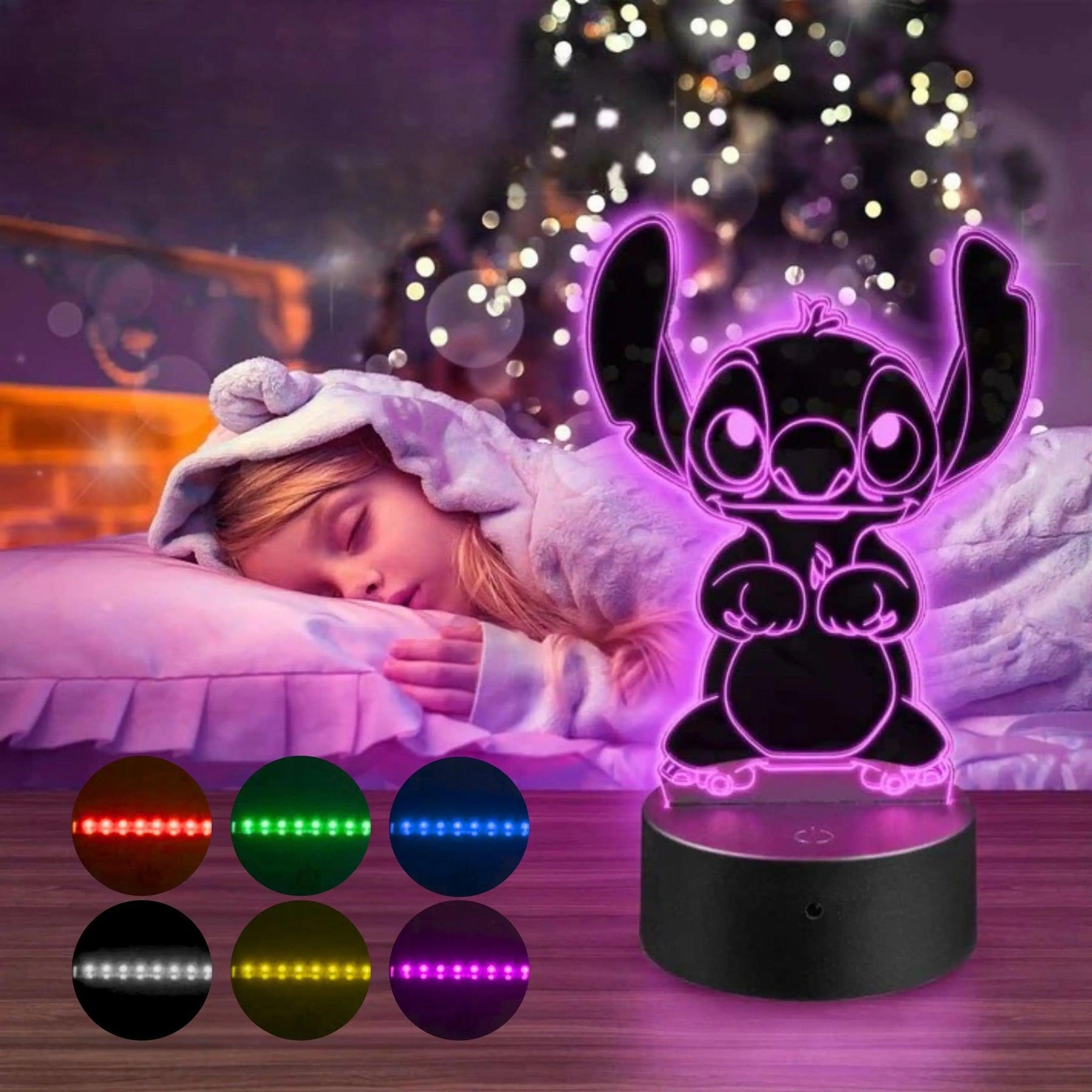 Luminária LED Stitch 3D Infantil - RGB - ZBaby