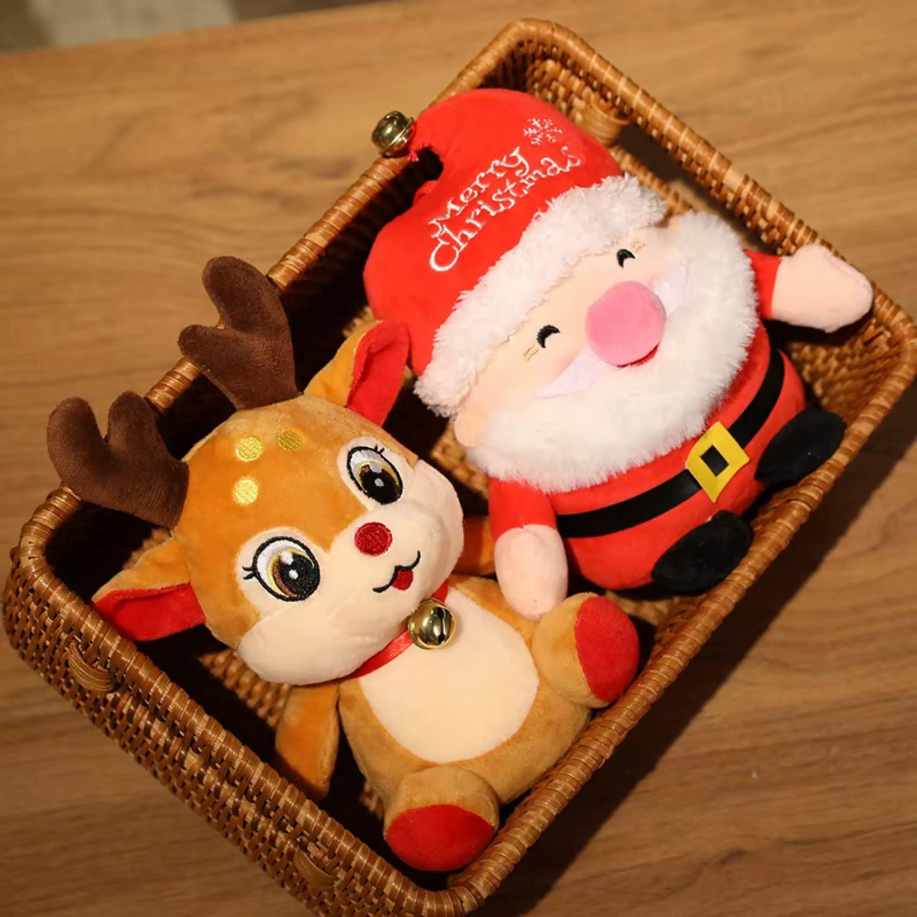 Rena de Natal e Papai Noel de Pelúcia Infantil - ZBaby