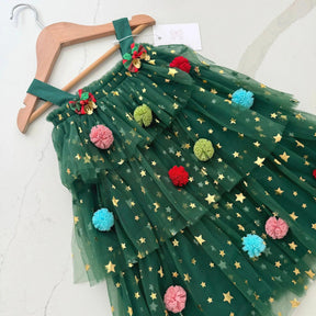 Vestido Árvore de Natal Infantil Verde - ZBaby