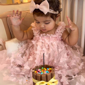 Vestido de Festa Bebê Menina Borboletas - ZBaby