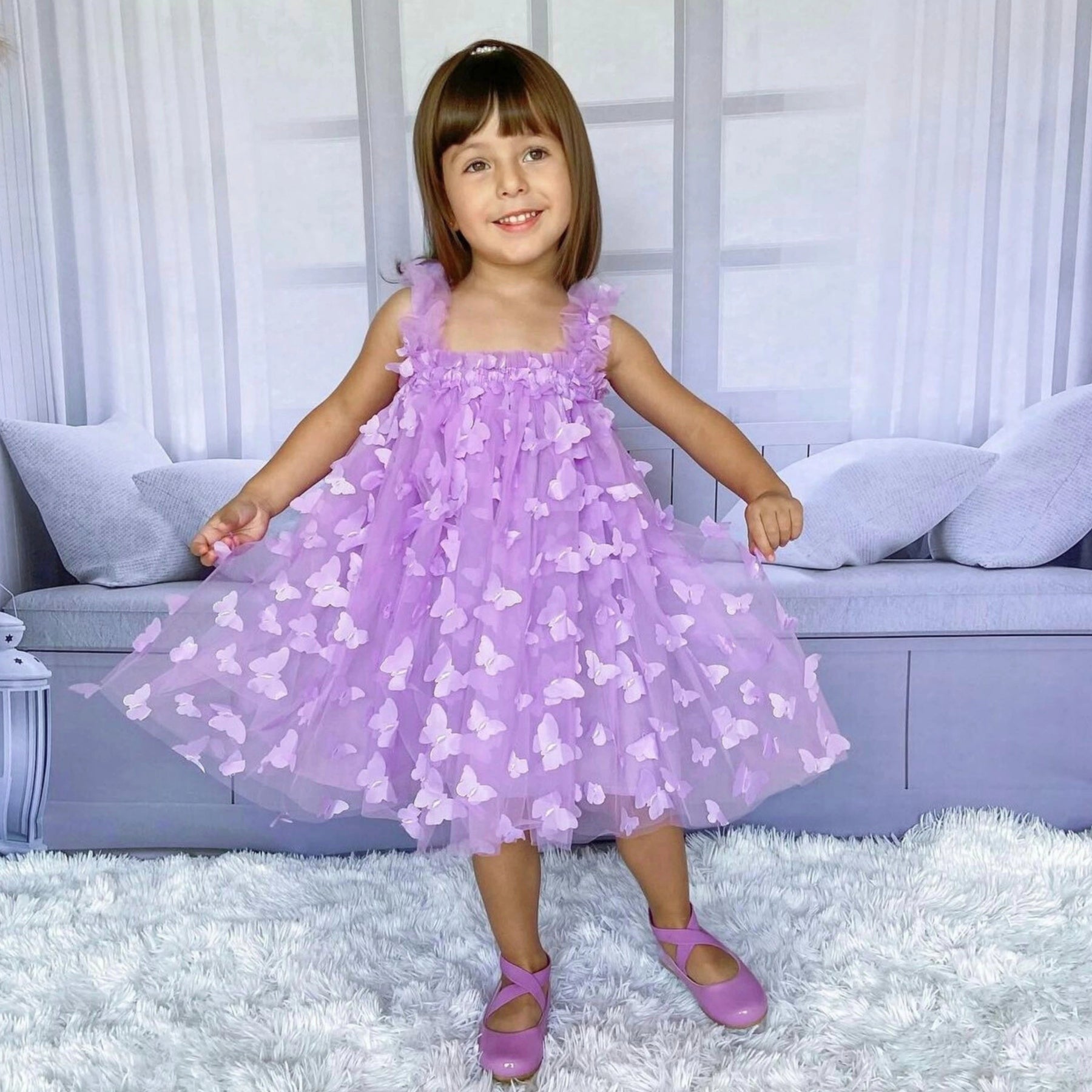 Vestido de Festa Bebê Menina Borboletas - ZBaby