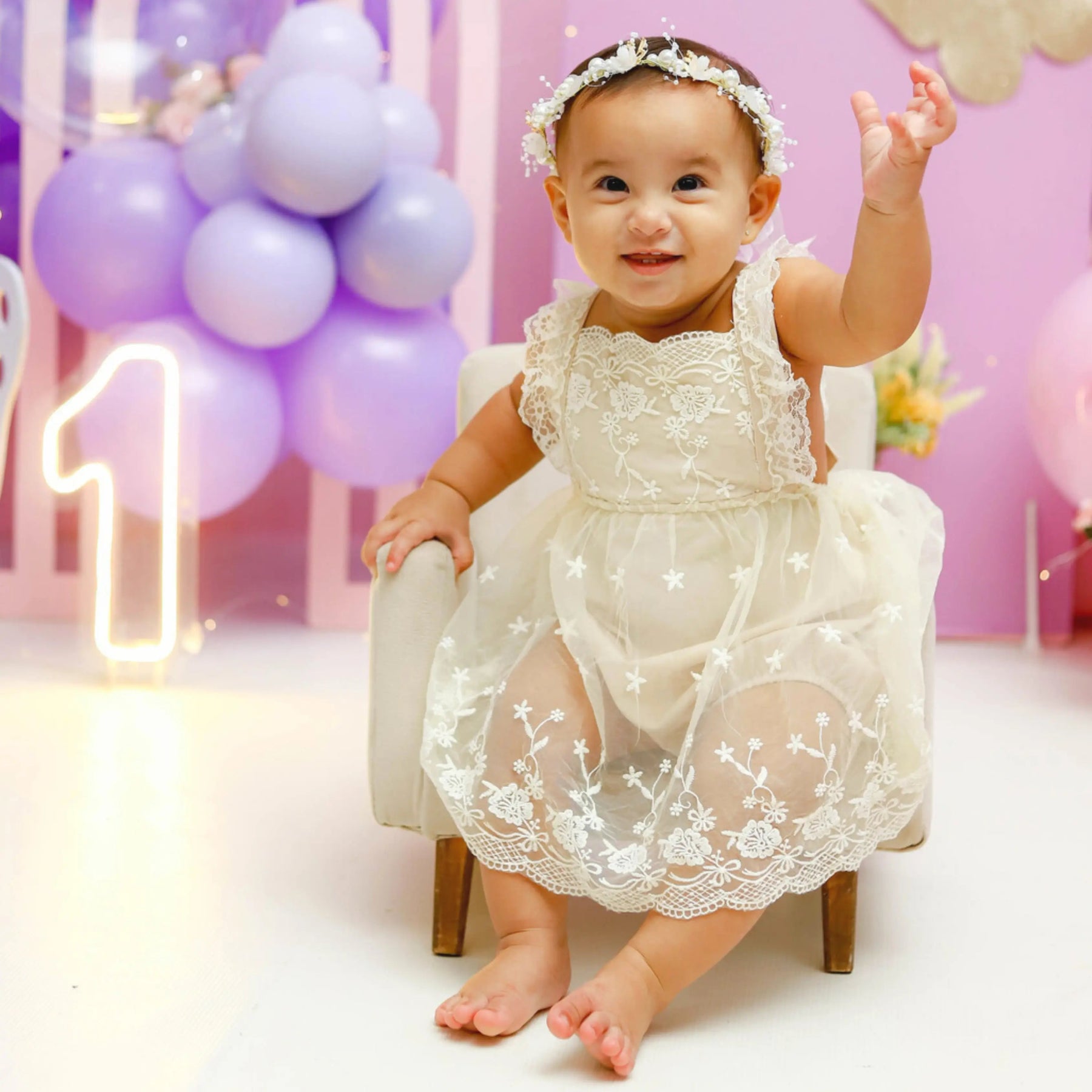 Vestido de Renda Bebê Menina - ZBaby