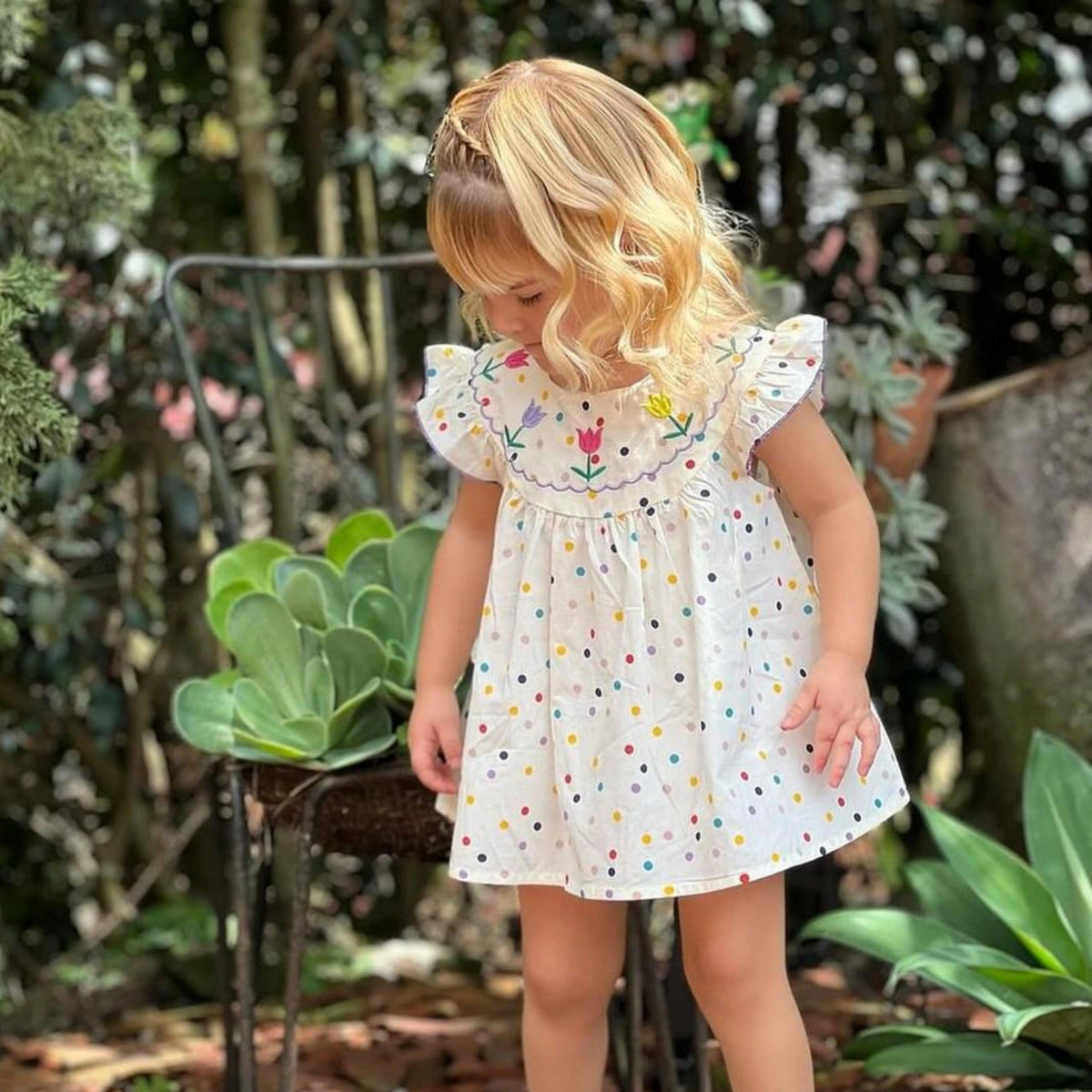 Vestido Infantil Bolinhas Bebê Menina - ZBaby