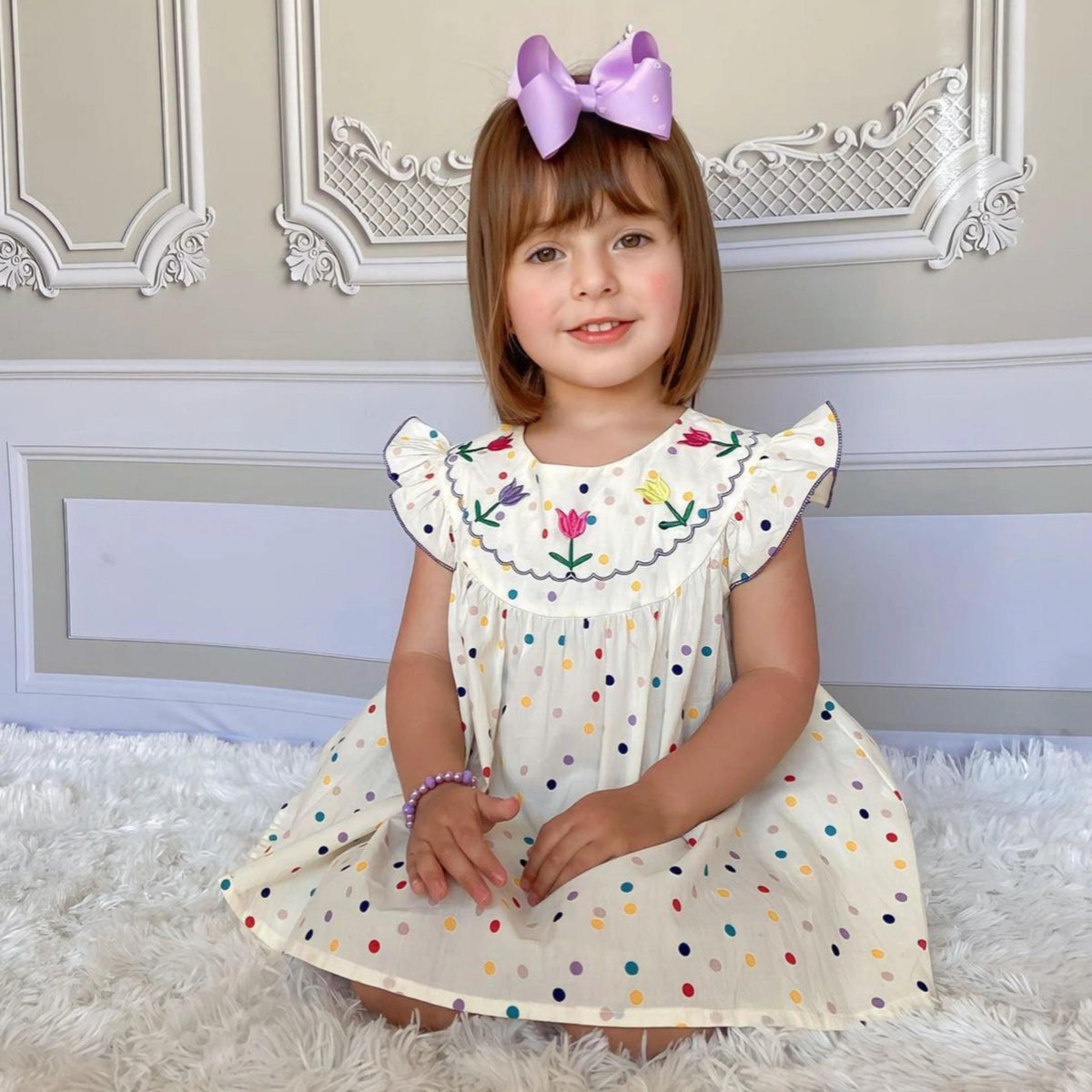 Vestido Infantil Bolinhas Bebê Menina - ZBaby