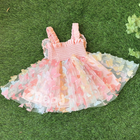 Vestido Infantil Borboletas Rosa para Festa - ZBaby