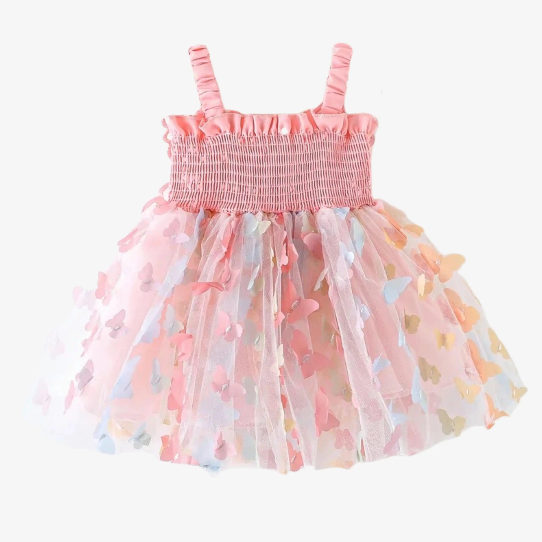 Vestido Infantil Borboletas Rosa para Festa - ZBaby