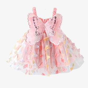 Vestido Infantil Borboletas Rosa para Festa - ZBaby