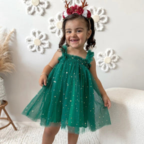 Vestido Infantil de Natal Verde - ZBaby