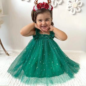 Vestido Infantil de Natal Verde - ZBaby