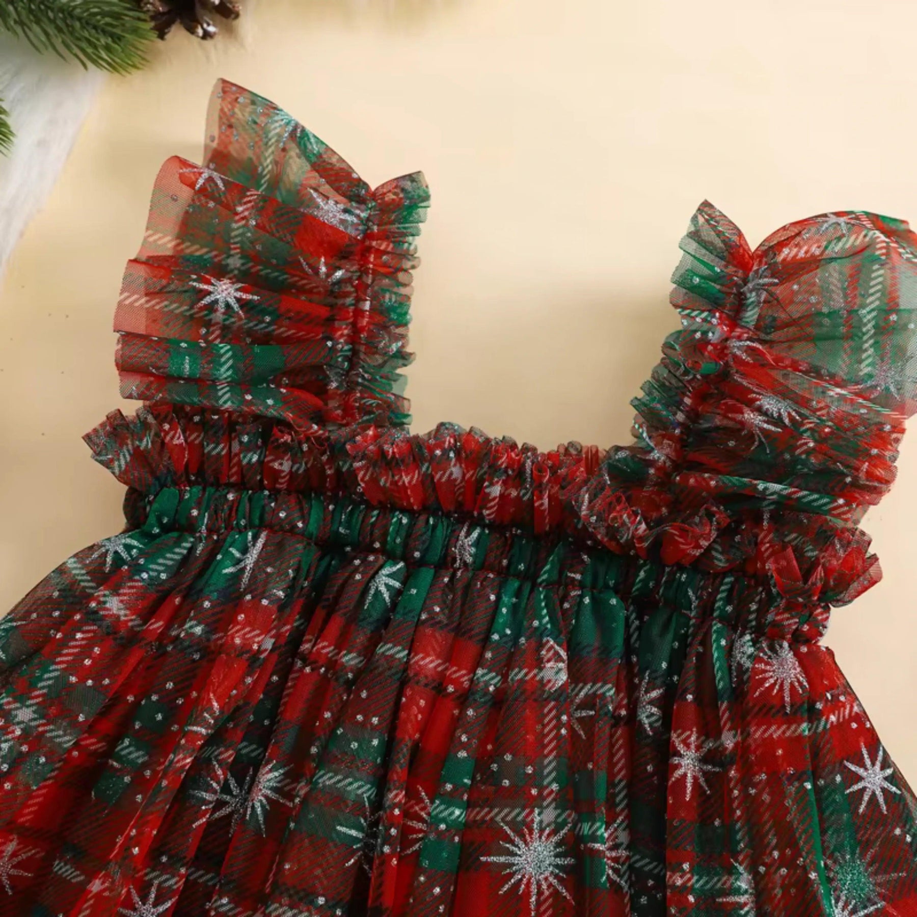 Vestido Infantil de Natal Vermelho Xadrez - ZBaby