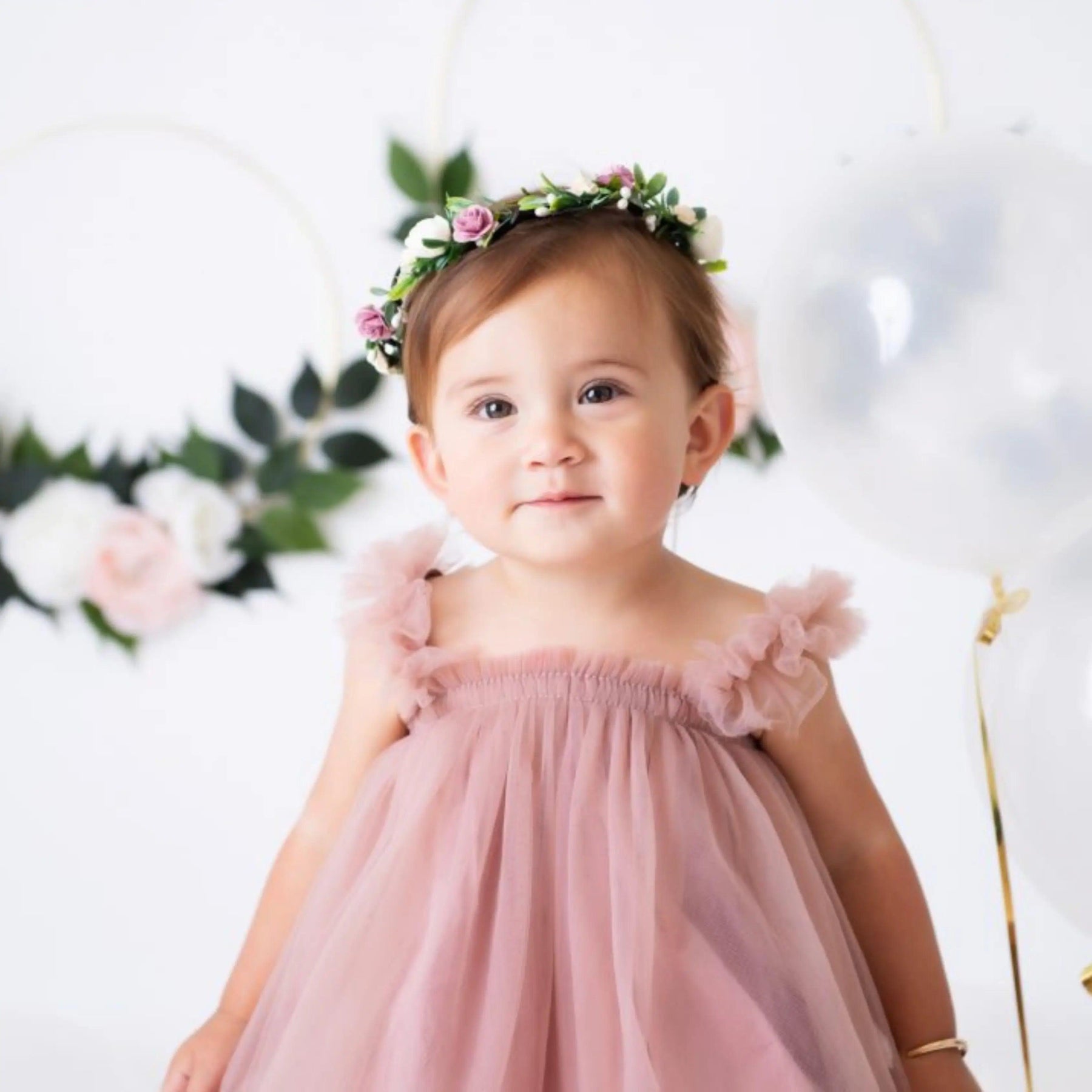 Vestido Infantil Tule Rosa de Festa - ZBaby