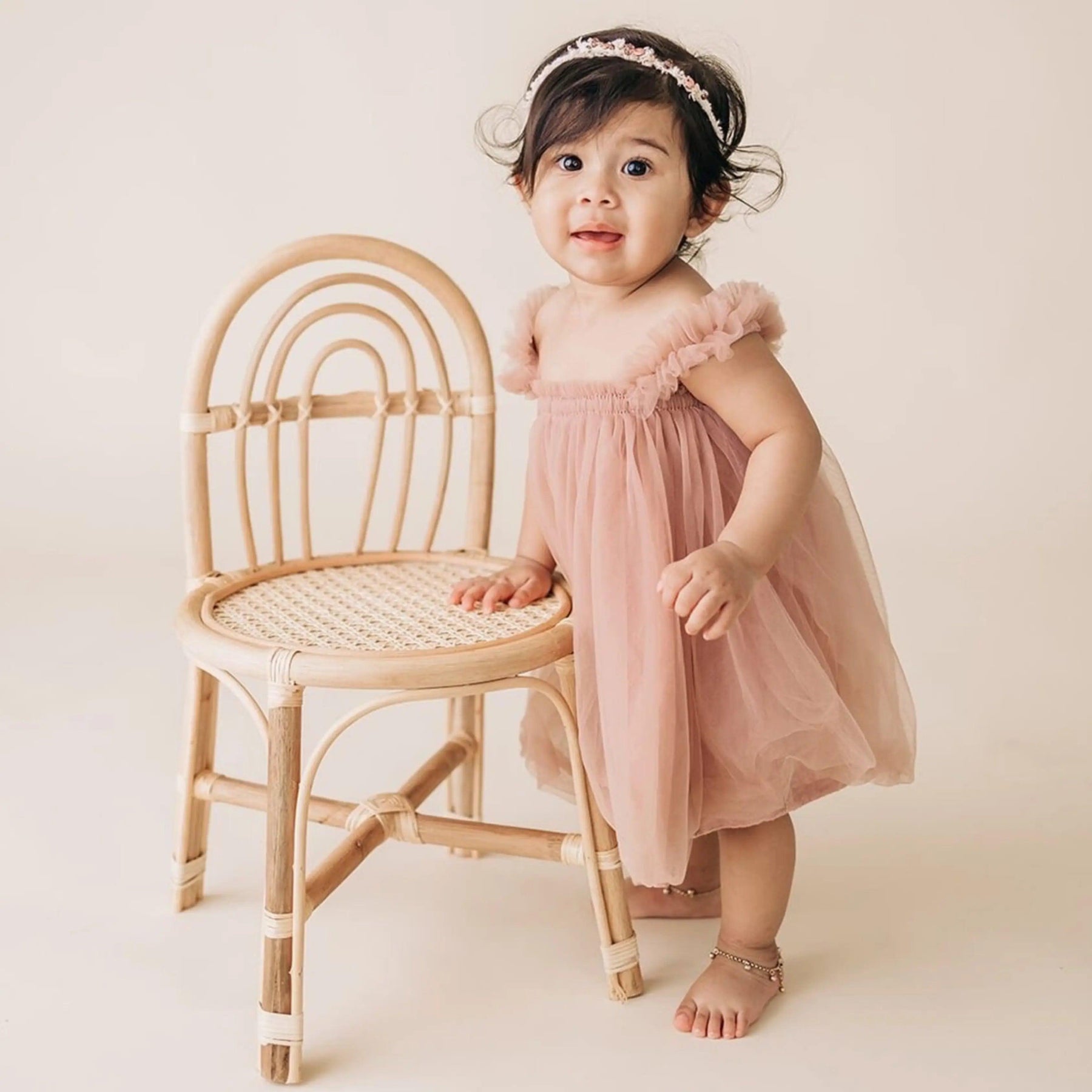 Vestido Infantil Tule Rosa de Festa - ZBaby