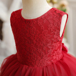 Vestido Infantil Vermelho de Natal com Laço - ZBaby