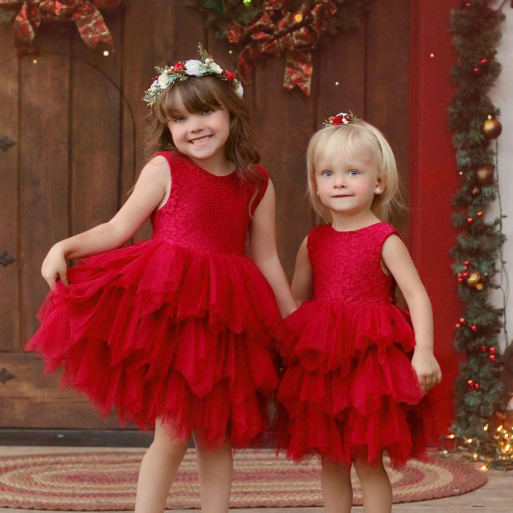 Vestido Infantil Vermelho de Natal com Laço - ZBaby