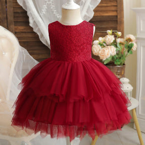 Vestido Infantil Vermelho de Natal com Laço - ZBaby